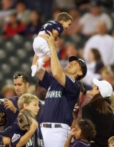 Jordan’s father lifting her up after a match