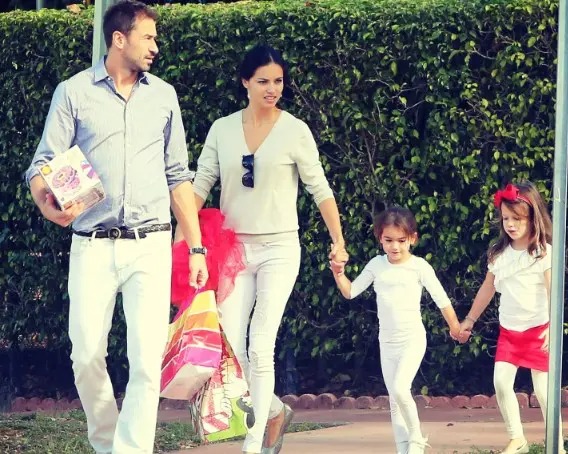 Adriana with her ex-husband and children