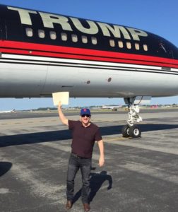 Bill in front of Trump airplane