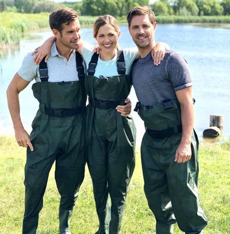 Image: Stephen Huszar with his co-stars Pascale Hutton & Sam Page, Image Source: Instagram(@stephenhuszar)