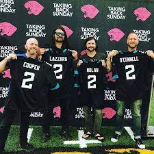 Adam Lazzara posed for a photo with his Taking Back Sunday bandmates.