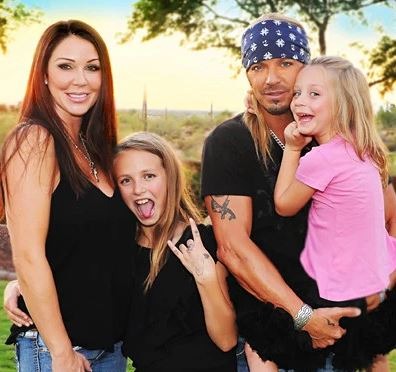 Kristi Gibson with her ex-fiance, Bret Michaels and their two children, Photo Credit: In Touch Weekly
