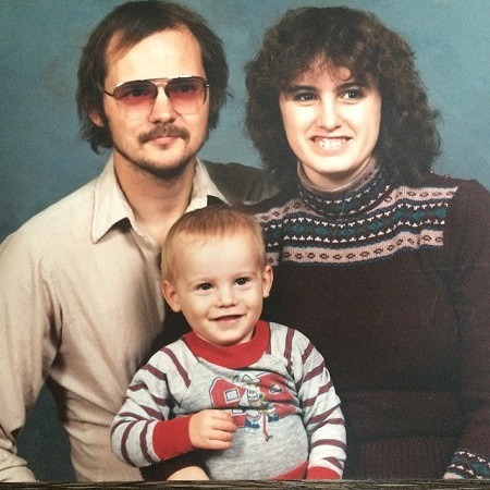 Tyler Hynes with his parents at an early age. Image Source:@ Instagram