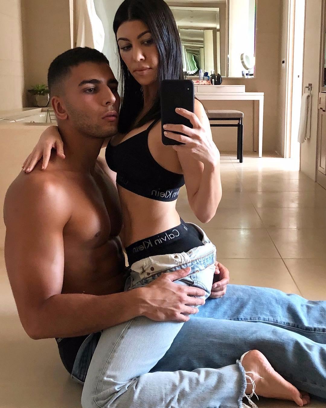  The Sun Kourtney Kardashian straddles boyfriend Younes Bendjima in sexy underwear selfie