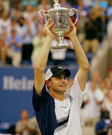 Andy Roddick lifting the US Open trophy in 2003 Source: Sportage