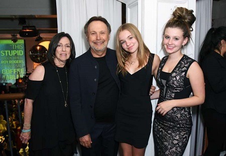 Janice Crystal, Billy Crystal With Their Daughters, Jennifer and Lindsay Crystal Source: MSN 