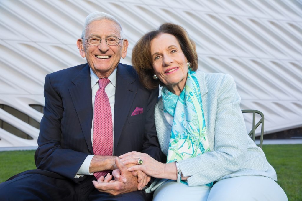 Eli Broad (L) and his wife Edythe Broad