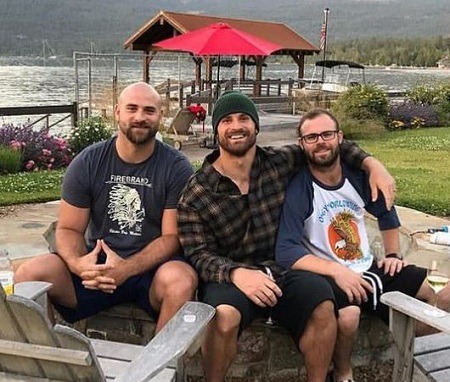 Howard Long Jr (right) pictured with his eldest brothers Chris Long (middle) and Kyle Long (left). Source: Instagram @kylelong75