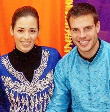 Adriana Guerendiain with her husband Cesar Azpilicueta. Source: Twitter