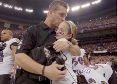 Alison Harbaugh with her father John Harbaugh. Source: YouTube