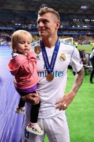 Amelie Kroos with her father Toni Kroos. Source: Pinterest