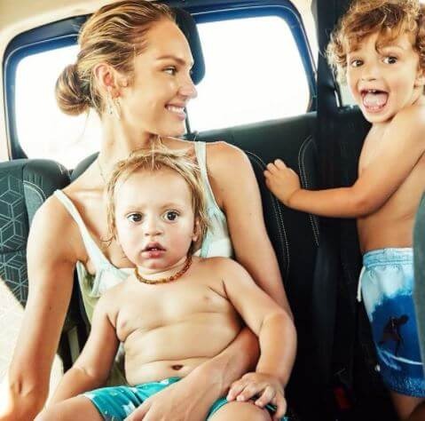 Ariel Swanepoel Nicoli with his mother Candice Swanepoel and brother. Source: Instagram