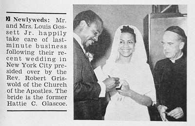 Louis Gosset Jr and his first wife Hattie Glascoe were married from 1967 to 1968