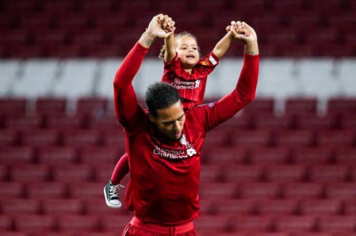 Nila van Dijk with her father, Virgil Van Dijk. Source: Getty Images