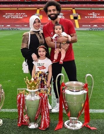 Makka Mohamed Salah with her parents, Mohamed Salah and Magi Salah, and little sister. Source: Instagram