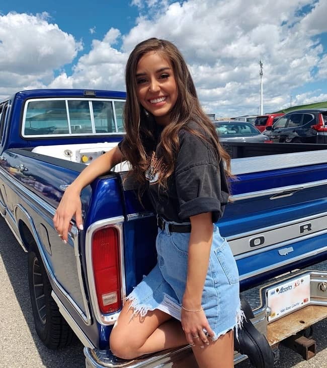 Thalia Crawford posing with her car (Source: Instagram)