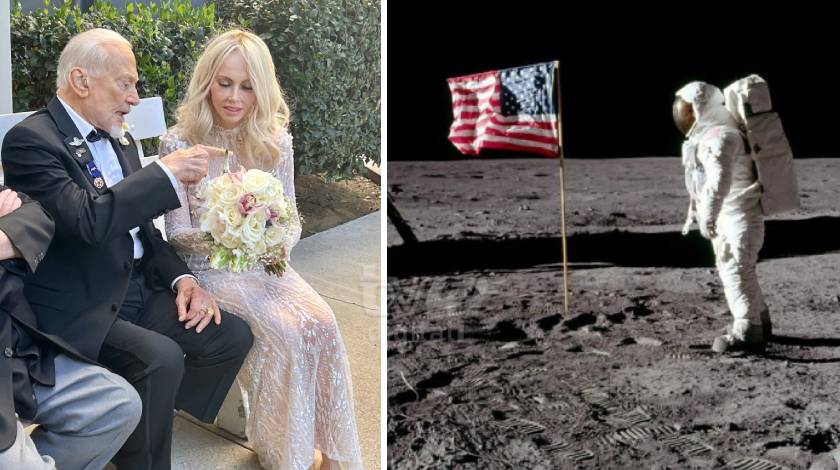 Second Man step in the moon in history Buzz Aldrin got married again at 93.