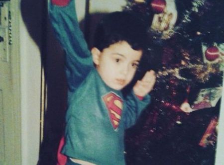 James Martines Childhood Photo with Superman Dress