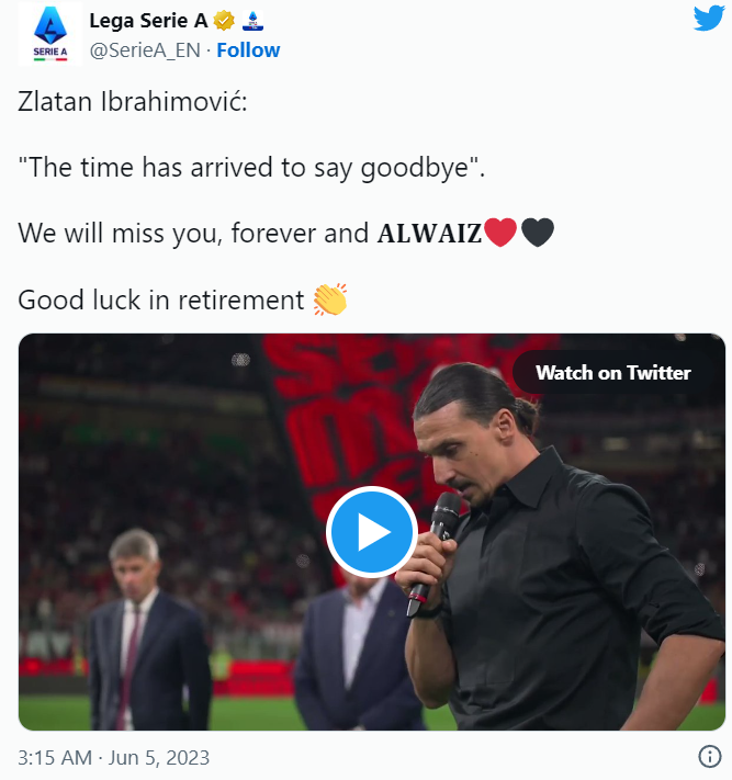 Zlatan Ibrahimovic's Retired