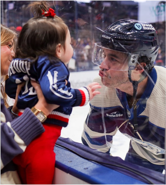 Johnny Gaudreau's wife and daughter