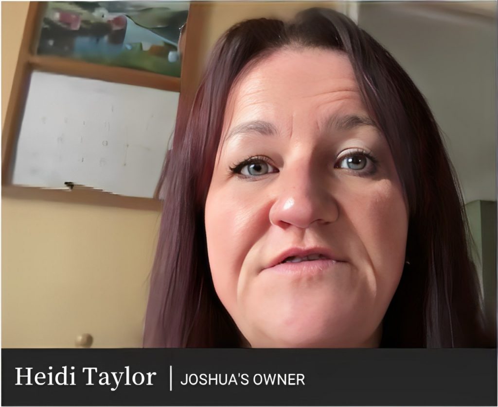 Joshua's owner Heidi Taylor