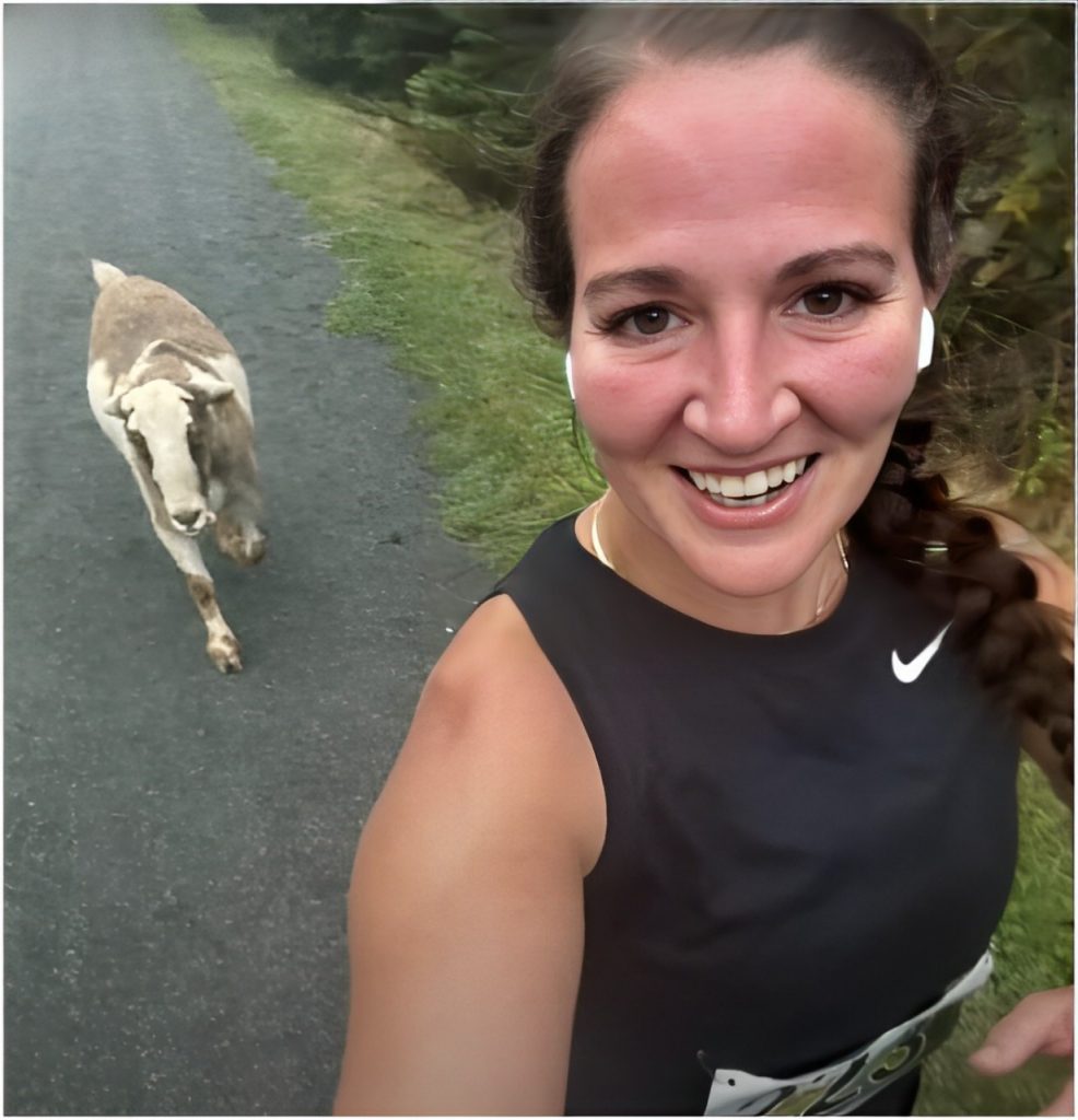 Vanessa Sutherland and Marathon winner goat